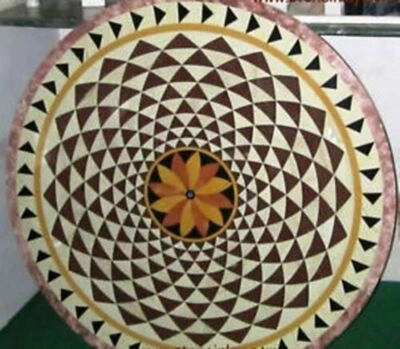 3' black Inlay Work Coffee Table Top Black Marble Breakfast Table for Home
