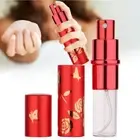Perfume Bottle Aluminum Atomizer Empty Cosmetic Spray Bottle 10ml (Red)