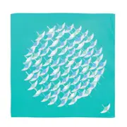 Musubi 50 Turquoise Crane Organic Furoshiki Wrapping Cloth