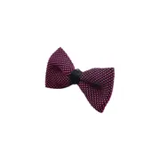 Mens Pink & Black Cross-Hatched Knitted Bow Tie