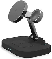F22 Vertical Magnetic Foldable Wirel Charger 4 in 1 Charging Station 15W Fast Charging Stand for Multiple Devices Compatible with iOS Phone Watch Earbuds Pencil