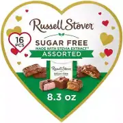 RUSSELL STOVER Valentine's Day Sugar Free Assorted Chocolate Candy Heart Gift Bo