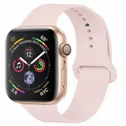 For Apple Watch iWatch Series SE 44mm Silicone wristband Loop Strap wrist Band (Pink Sand - Large Size)