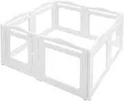 Pet Scene 75CM Tall Dog Fence, 8 Panels Pet Cat Kennel Cage Enclosure Crate Safety Gate Fence Whelping Box Barrier Indoor Outdoor Kitten Puppy Furniture