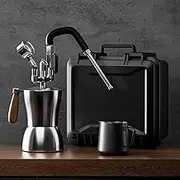 Household Steam Milk frother,600ml Boiling Water Frothing Machine with Carrying case&350ml Flower Pot,Portable Camping Milk Steamer,5-Hole Steam Nozzle,for Make Foam
