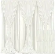 6 Panels Ivory Backdrop Curtain for Wedding Parties Wrinkle Free Ivory Photo Curtains Backdrop Drapes Fabric Decoration for Baby Shower Photoshoot 30ft(W) x 10ft(H)