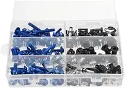 Motorcycle Fairing Bolt Kit 223pcs for for F650 GS ST for F800GS for K1200 S R Complete Fairing Bolt Screw Kit Nuts Washers Fastener(Blue)