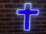 Custom 17"x13" for Jesus Saves White Cross Neon Sign LED Light Shipping from US