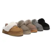 AUSTRALIAN SHEPHERD® UGG Slippers Women Removable Strap Slingback Platform Suzie - Grey / AU Ladies 8 / AU Men 6 / EU 39