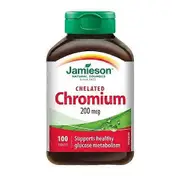 Jamieson Vitamins Chelated Chromium,200 Mcg,100 Tablets