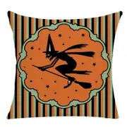 2 Pcs Pillow Case Halloween Pumpkin Trick or Treat Letters Decoration Flax Sofa Cushion Pillow Case Cover A_45*45cm