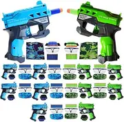 Accessories for Nerf Party Supplies, Favors - 10 Sets. Bulk Pack for Nerf Birthday, War - Mini Toy Gun Pistol, Wrist Bullet Holder, Foam Darts, Face Mask & Safety Glasses. Kids Ages 5+