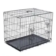 Dog Puppy Pet Training Cage Collapsible Metal Crate Tray Extra Large / 42"