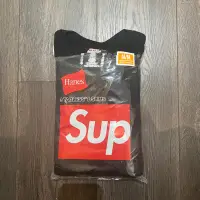 在飛比找蝦皮購物優惠-全新 Supreme Hanes 三件裝 素T 黑色 M號