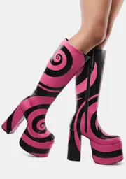 [Current Mood] How Sweet It Is Platform Boots - Pink/Black