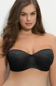 Elomi Smoothing Molded Multiway Strapless UW Bra 1230 UK Sz DD-GG Black NWT$69