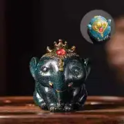 Resin Small Elephant Tea Pet Ornaments High Temperature Discoloration Tea Set