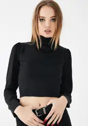 [Dolls Kill] Black Cheetah Jasty Crop Top
