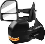 Towing Mirrors fit for F150 Pickup Truck 2015 2016 2017 2018 2019 w/Power Heated Turn Signal Puddle Light Convert Plug