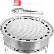 Totority 1 Set Outdoor Portable Grill Compact Stainless Steel Barbecue Grill for Camping Picnics and Space Cooking Easy to Clean Resistant for Outdoor Bbq