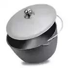 Cast iron tourist cauldron with aluminum lid 3.17 gl .Kazan.Казан.WOK
