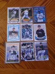 Miami Marlins 9 Card Lot Signed IP Auto Rookie RC 1st Bowman Topps Baseball MLB
