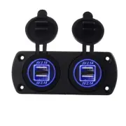 4-Port USB Charger Socket,Waterproof Dual 4.2A USB Car Charger Power Outlet A...