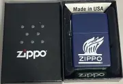 ZIPPO 2013 ZIPPO LOGO BLUE MATTE LIGHTER UNFIRED IN BOX K968