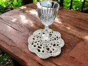 Crochet Lace doily Handmade Cream Cotton Home Decor Vintage Style Doilies