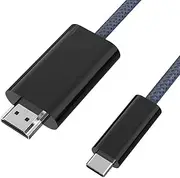 USB C to HDMI Cable 4K@60HZ 1.8M, USB C to HDMI Cord Unidirectional, USBC to HDMI2.0 Cable Nylon, [Thunderbolt 3/4 Compatible] for iPhone 16/15 Pro/Max, MacBook Pro/Air, ect.