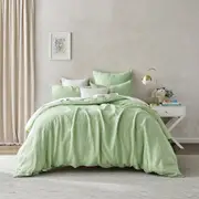 Natural Home Flax Linen Quilt Cover Set Sage (Single,Double,Queen,King,Super King)