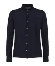 Zanone Long-Sleeved Button-Down Shirt 46 Black