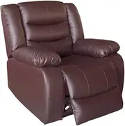 Single Seater Recliner Sofa Chair in Faux Leather Lounge Couch Armchair in Brown
