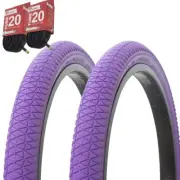 1PAIR! Bicycle Bike Tires & Tubes 20" x 1.95" Purple/Purple Side Wall P-1171