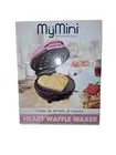 My Mini Pink Heart Shaped Waffle Maker 5" Non-Stick Quickly Heats