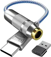 USB C to 3.5mm Audio Adapter [Hi-Res Lossless Music] CX Pro USB C Headphone Adapter 32bit 384KHz CX31993 DAC Chip Headphone Amp HiFi Headphone Jack Adapter USB C to Headphone Jack for Type C Devices