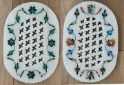 Soap tray Stone 6" x 4" Handmade Natural gemstone inlay work Gift home decor