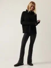 ATHLETA Elation Rib Snap Pant S Small | Black #468082 NEW