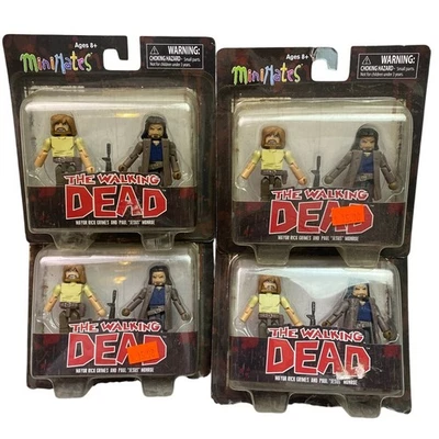 Set of 4 Walking Dead Minimates Mayor Rick Grimes Paul Jesus Monroe Figure