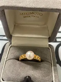 在飛比找Yahoo!奇摩拍賣優惠-MIKIMOTO 日本皇室御用 御本木 18k金菱格紋鑽石戒