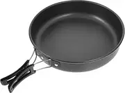 Sosoport Aluminum Frying Pan Portable Backpacking Skillet with Mesh Bag Backpacking Camp Cookware for Cooking Egg Steak Outdoor Kitchen Equipment Gear Camping Cookware