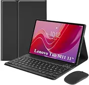 Keyboard Case with Mouse for Lenovo Tablet M11 2023 11-inch, Magnetic Detachable Keyboard Case for 11" Lenovo Tab M11, Wireless Bluetooth Rechargeable Keyboard with Mouse, 3 Angle Adjustments
