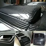 Auto Accessories 5D Glossy Carbon Fiber Wrap Vinyl Film Car 30*152CM, Black