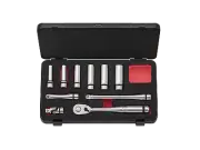 NEPROS 9.5sq. Deep Socket Wrench Set NTB3L10CZ With Case 90-Gears 10-pc Japan