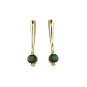 14K Yellow Gold Emerald Drop Earrings