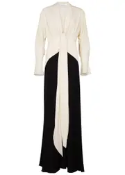 Victoria Beckham Panelled Draped Silk Gown - Cream - 10 (UK10 / S) 10 (UK10 / S)