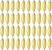 uxcell Fishing Lure Blades, 40 Pack 1.6" x 0.5" Fishing Spinner Baits Willowleaf Lure Spinner Lure Making Part with Plastic Storage Box for Bait Fishing Accessories, Gold Tone