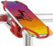 BONE Universal Bike Phone Mount (Upgraded Ver.) Bicycle Stem Handlebar Cell Phone Holder for iPhone, Samsung Galaxy, Pixel 3 Smartphone, Bike Tie Pro 2 Series Red