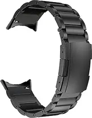 [MaKTech] Titanium Wristband for Google Watch,Metal Bracelet Strap Include Adapter with Turtle Buckle for Google Pixel Watch 3 45mm [2024] (Black)