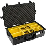 Pelican 1605 Air Case - Black with Padded Yellow Dividers